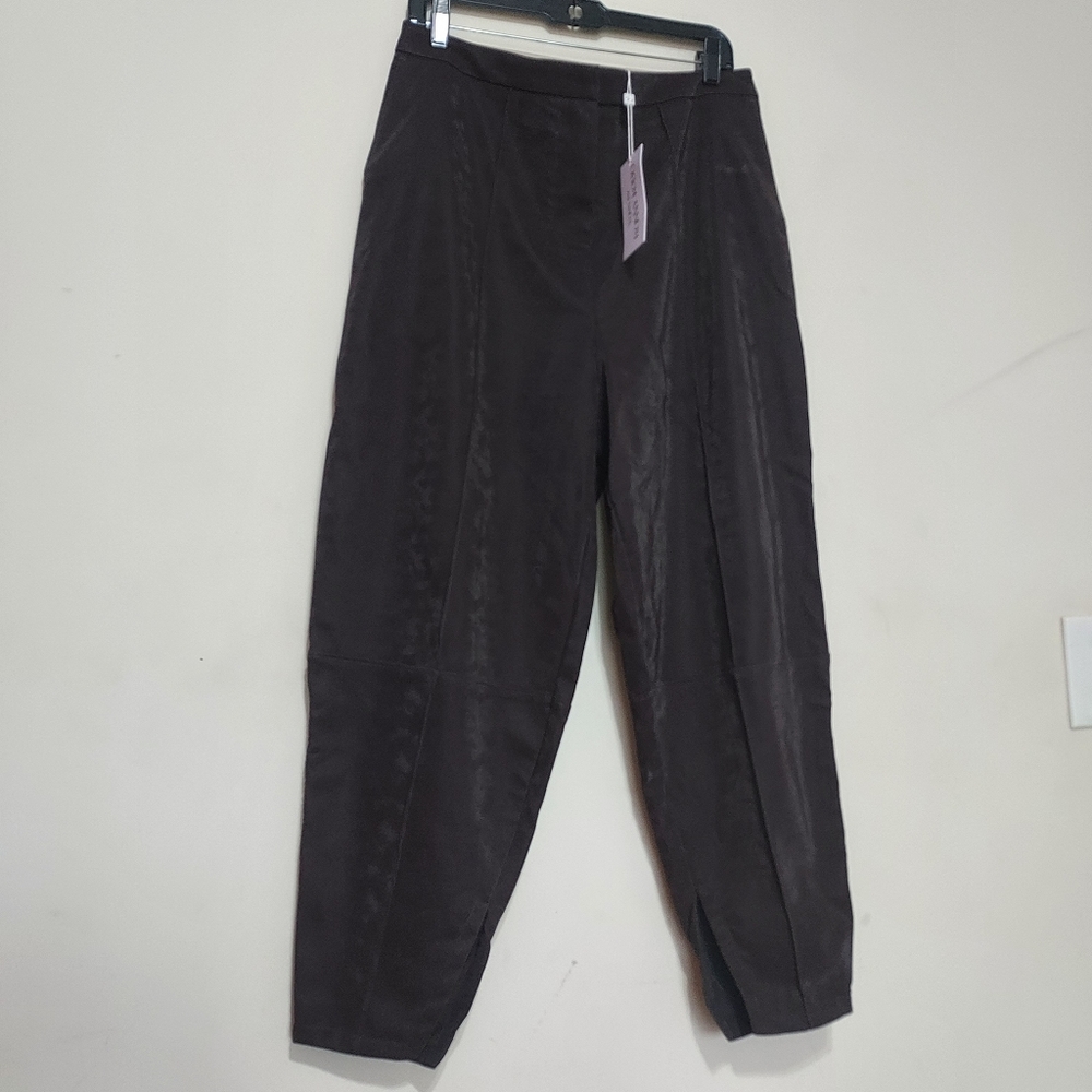 Ronny Kobo Kimara Women's Faux Suede Dress Pants with Relaxed barrel Fit Sz-L